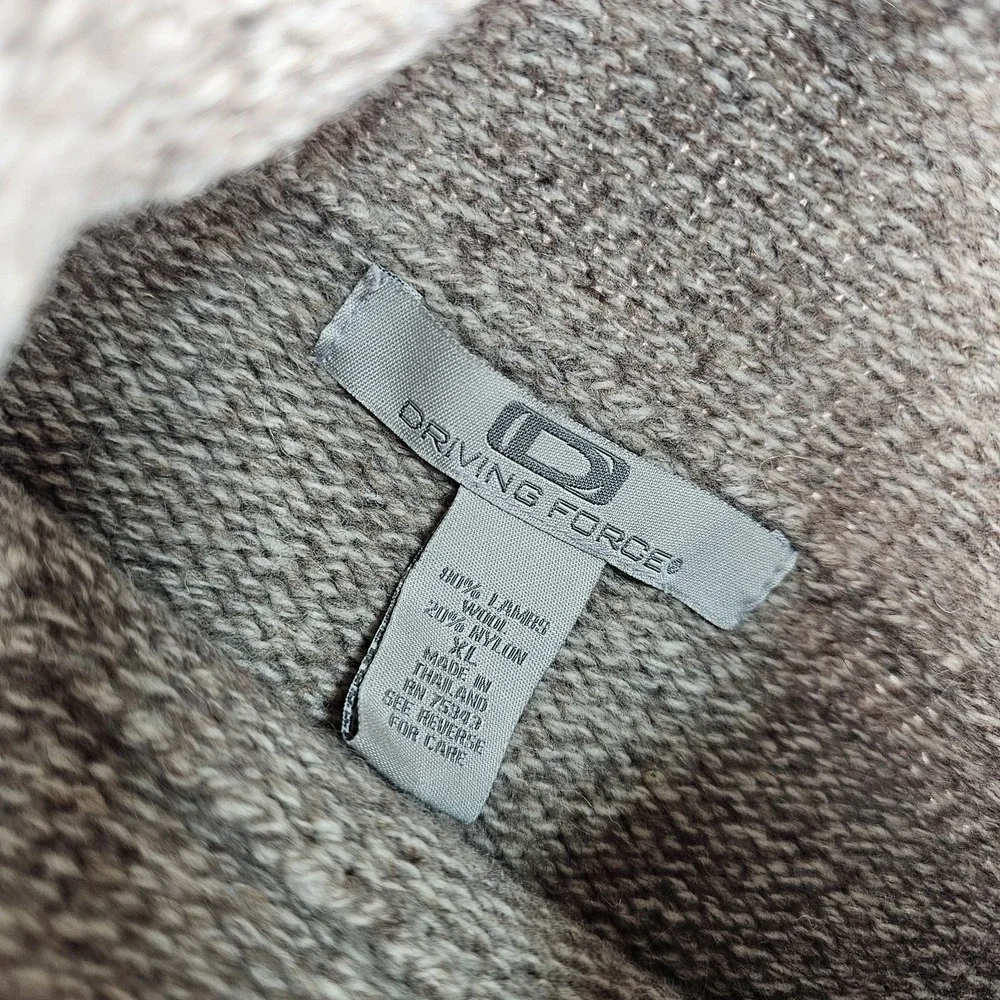 Vtg Driving Force Sweater Lambs Wool Knit Striped Mens XL Roll Neck 90s Striped